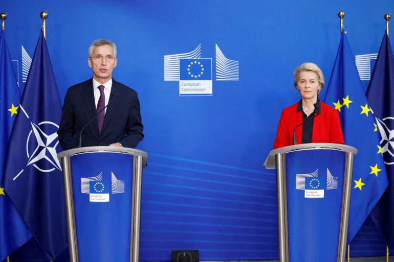 NATO Secretary General Jens Stoltenberg and EU Commission President Ursula von der Leyen