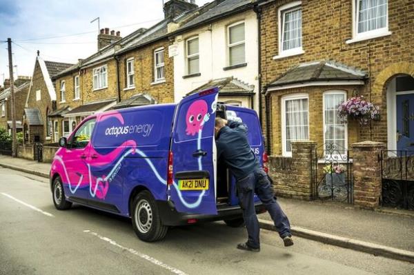 An Octopus Energy engineer and his van