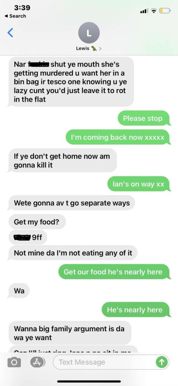 A screenshot of messages Hudson sent Binx's owner