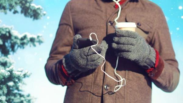 Man listening to podcast