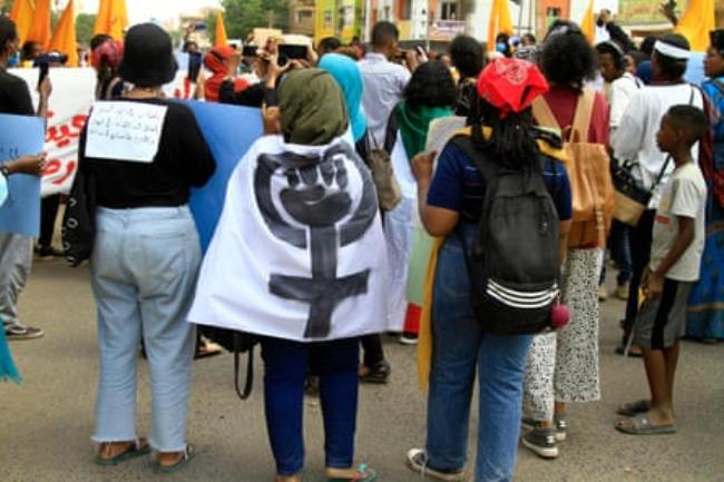 Sudanese women protesting in Khartoum in July 2022.