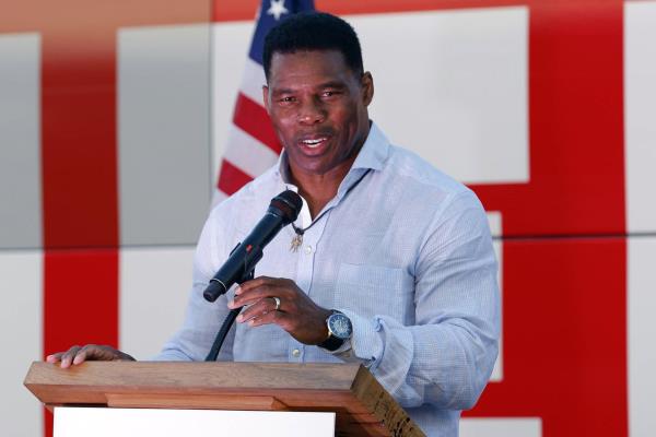 FILE - Herschel Walker, the Republican candidate for U.S. Senate in Georgia, speaks during a campaign stop in Smyrna, Ga., Thursday, Nov. 3, 2022. 