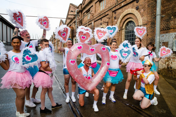 A Trans Pride group rehearses for Mardi Gras in Sydney last year.