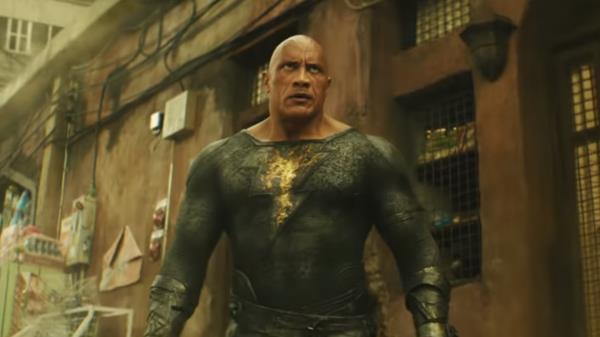 Dwayne Johnson in a scene from Black Adam.