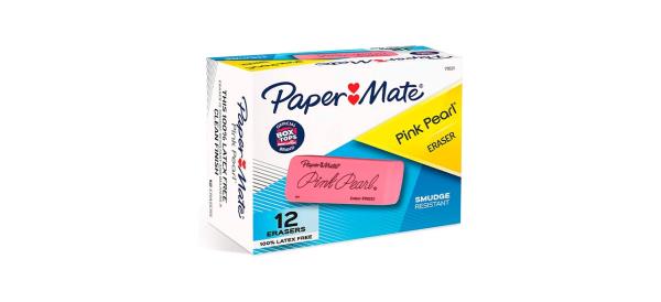 Best Paper Mate 12-Pack Of Large Pink Pearl Classic Pencil Erasers