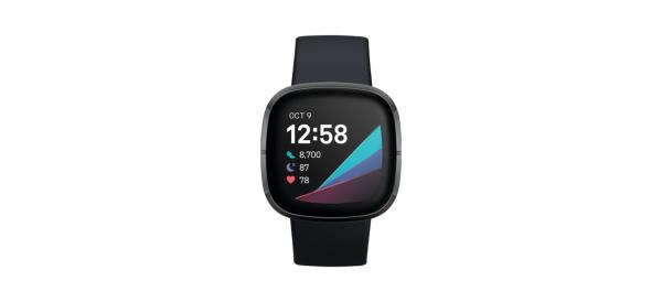 Graphite Fitbit Sense Advanced Health Smartwatch on white background