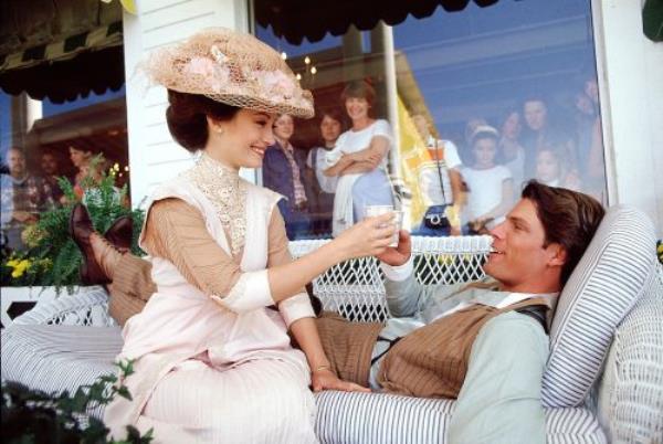 Jane Seymour and Christopher Reeve on the set of "Somewher<em></em>e in Time"