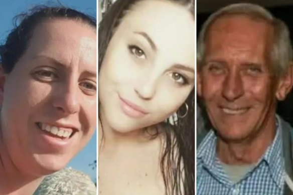 Crash victims Jessica Townley, Gypsy Satterley and Terry Bishop.