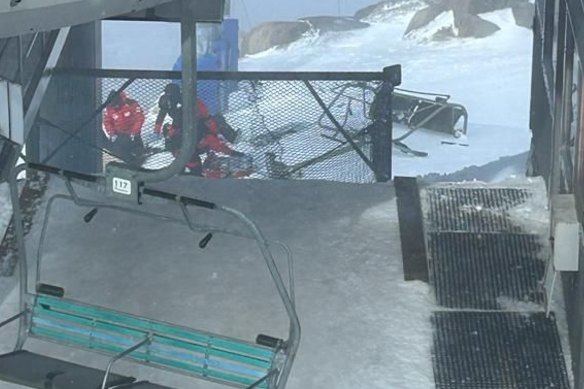 The detached chair from the ski lift at Thredbo