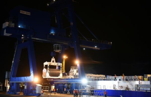 The nuclear shipment arrived at the French port of Cherbourg early Wednesday